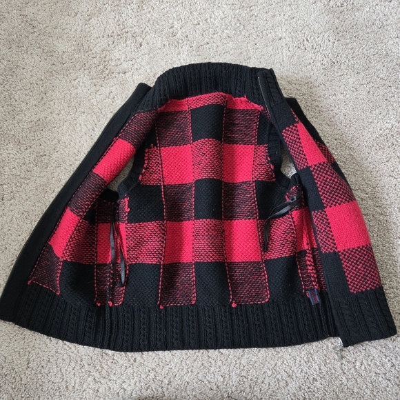 Ralph Lauren Womens Vest Medium Vintage Full Zip Hand Knit 100% Lambs Wool Check - Picture 14 of 16